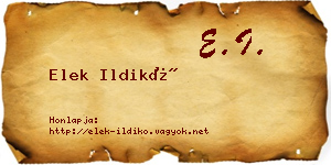 Elek Ildikó névjegykártya